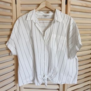 Madewell tied front button up